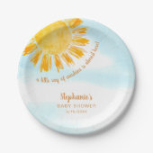 Yellow Sunshine Boho Babydusche Pappteller (Vorderseite)