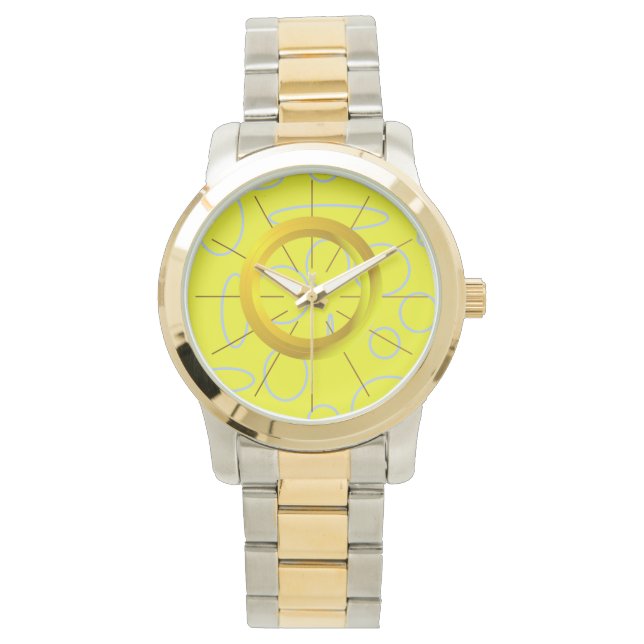 Yellow Sunshine Circles Time Watch Armbanduhr (Vorderseite)