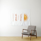 Yellow Sunshine Retro Watercolor Babydusche Wandteppich (Beispiel (Horizontal))