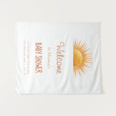 Yellow Sunshine Retro Watercolor Babydusche Wandteppich (Vorderseite (Horizontal))