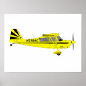 Yellow Super Decathlon Flugzeug Wall Art Poster (Vorne)