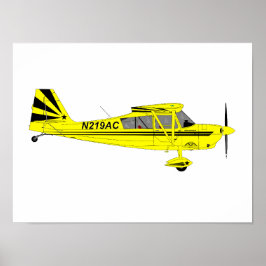 Yellow Super Decathlon Flugzeug Wall Art Poster