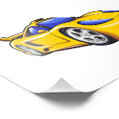 Yellow Supercar-Illustration|Farbe auswählen Fotodruck (Ecke)