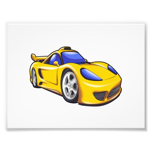 Yellow Supercar-Illustration|Farbe auswählen Fotodruck (Vorne)