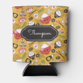 Yellow Sushi Pattern Kawaii Dosenkühler (Vorderseite)