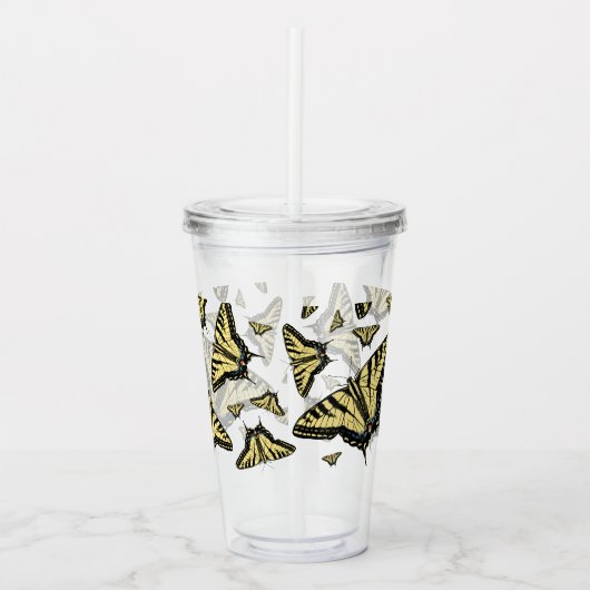 Yellow Swallowtail Butterflies Acryltrinkbecher (Vorderseite)