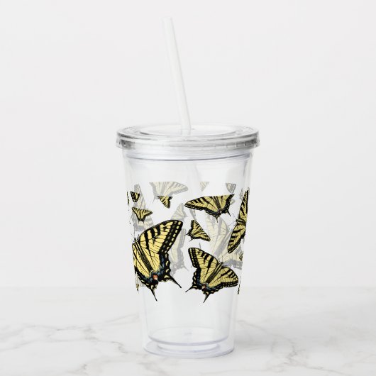 Yellow Swallowtail Butterflies Acryltrinkbecher (Links)
