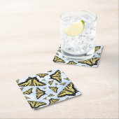 Yellow Swallowtail Butterflies Blue Sky Custom Rechteckiger Pappuntersetzer (Vor Ort)