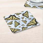 Yellow Swallowtail Butterflies Blue Sky Custom Rechteckiger Pappuntersetzer (angewinkelt)