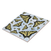 Yellow Swallowtail Butterflies on Blue Sky Custom Fliese (Seite)