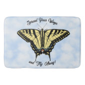 Yellow Swallowtail Butterfly Blue Sky Personalized Badematte (Vorderseite)