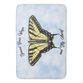 Yellow Swallowtail Butterfly Blue Sky Personalized Badematte (Vorderseite Vertikal)