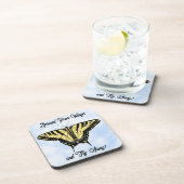 Yellow Swallowtail Butterfly Blue Sky Personalized Getränkeuntersetzer (Rechte Seite)