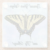 Yellow Swallowtail Butterfly Blue Sky Personalized Glasuntersetzer (Rückseite)