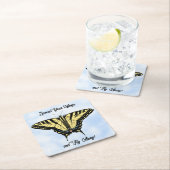 Yellow Swallowtail Butterfly Blue Sky Personalized Rechteckiger Pappuntersetzer (Vor Ort)
