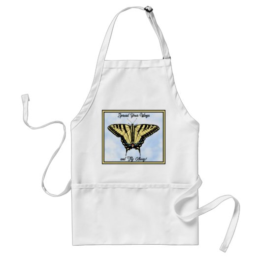 Yellow Swallowtail Butterfly Blue Sky Personalized Schürze (Vorne)