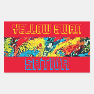 YELLOW SWAN SATIVA RECHTECKIGER AUFKLEBER