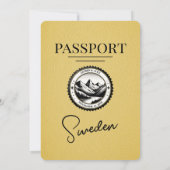 Yellow Sweden Passport Hochzeitseinladung Einladung (Rückseite)