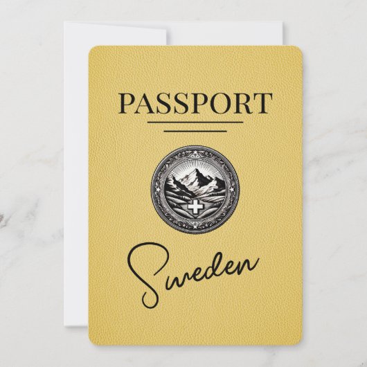 Yellow Sweden Passport Save the Date (Vorderseite)