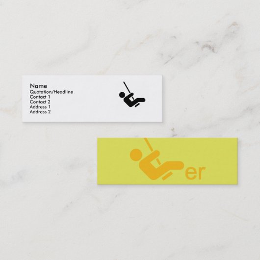 Yellow Swinger Calling Card Mini Visitenkarte (Vorne/Hinten)