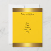 Yellow Swirl Gold 25. Geburtstagsparty Einladung (Rückseite)