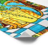 Yellow Tabby Cat & Glass of Lemonade Poster (Ecke)