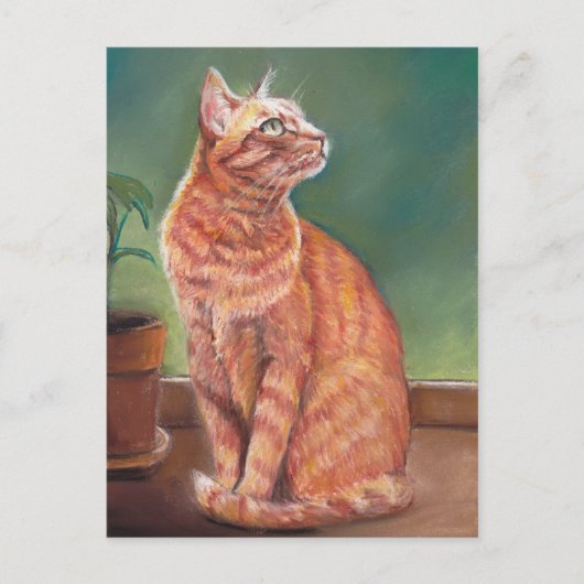 Yellow Tabby Cat Pasta Art Postkarte (Vorderseite)