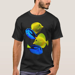 Yellow Tang Blue Tang Salzwasserriff Fisch Art T-Shirt