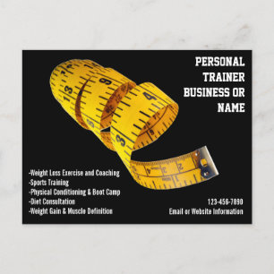 Yellow Tape Measure Personal Trainer Weight Postkarte