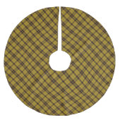 Yellow Tartan Brushed Polyester Tree Skirt Polyester Weihnachtsbaumdecke (Vorderseite)