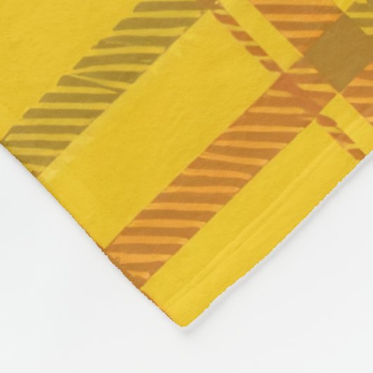 Yellow Tartan  Fleecedecke (Ecke)