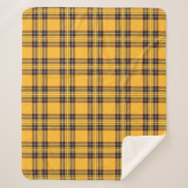 Yellow Tartan Kariert Sherpa Fleece Blanket Sherpadecke