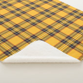 Yellow Tartan Kariert Sherpa Fleece Blanket Sherpadecke (3/4)