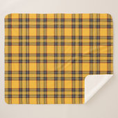 Yellow Tartan Kariert Sherpa Fleece Blanket Sherpadecke (Vorderseite (Horizontal))