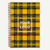 Yellow Tartan Notebook Custom Logo Plaid Pattern  Notizblock (Vorderseite)