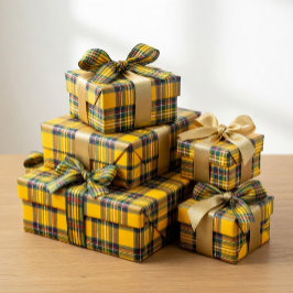 Yellow Tartan Plaid Wrapping Paper Geschenkpapier