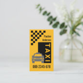 Yellow Taxi Black Check Box Visitenkarte (Stehend Vorderseite)