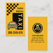 Yellow Taxi Black Check Box Visitenkarte (Vorne/Hinten)