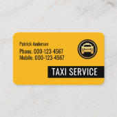 Yellow Taxi Black Tab Driving Visitenkarte (Vorderseite)