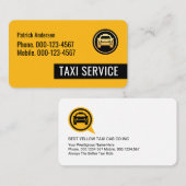 Yellow Taxi Black Tab Driving Visitenkarte (Vorne/Hinten)