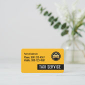 Yellow Taxi Black Tab Driving Visitenkarte (Stehend Vorderseite)