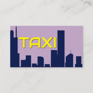 Yellow TAXI Blue City Skyline Taxifahrer Visitenkarte