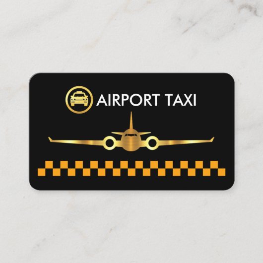 Yellow Taxi Boxes Gold Airplane Visitenkarte (Vorderseite)
