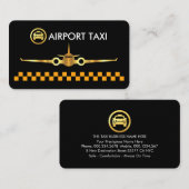 Yellow Taxi Boxes Gold Airplane Visitenkarte (Vorne/Hinten)