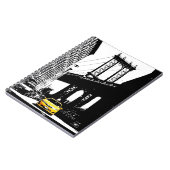 Yellow Taxi Brooklyn Bridge New York City Pop Art Notizblock (Linke Seite)