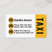 Yellow Taxi Cab Icon Layers Driving Visitenkarte (Vorderseite)