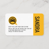 Yellow Taxi Cab Icon Layers Driving Visitenkarte (Rückseite)