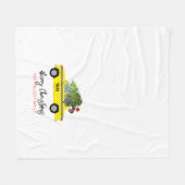 Yellow Taxi Cab Merry Christmas Tree FAMILY NAME Fleecedecke (Vorderseite (Horizontal))
