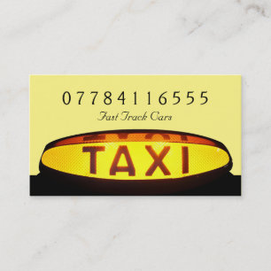 Yellow Taxi Cab Sign Visitenkarte