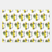 Yellow Taxi Cab Weihnachtsbaum Feierlicher Urlaub Geschenkpapier Set (Vorderseite)
